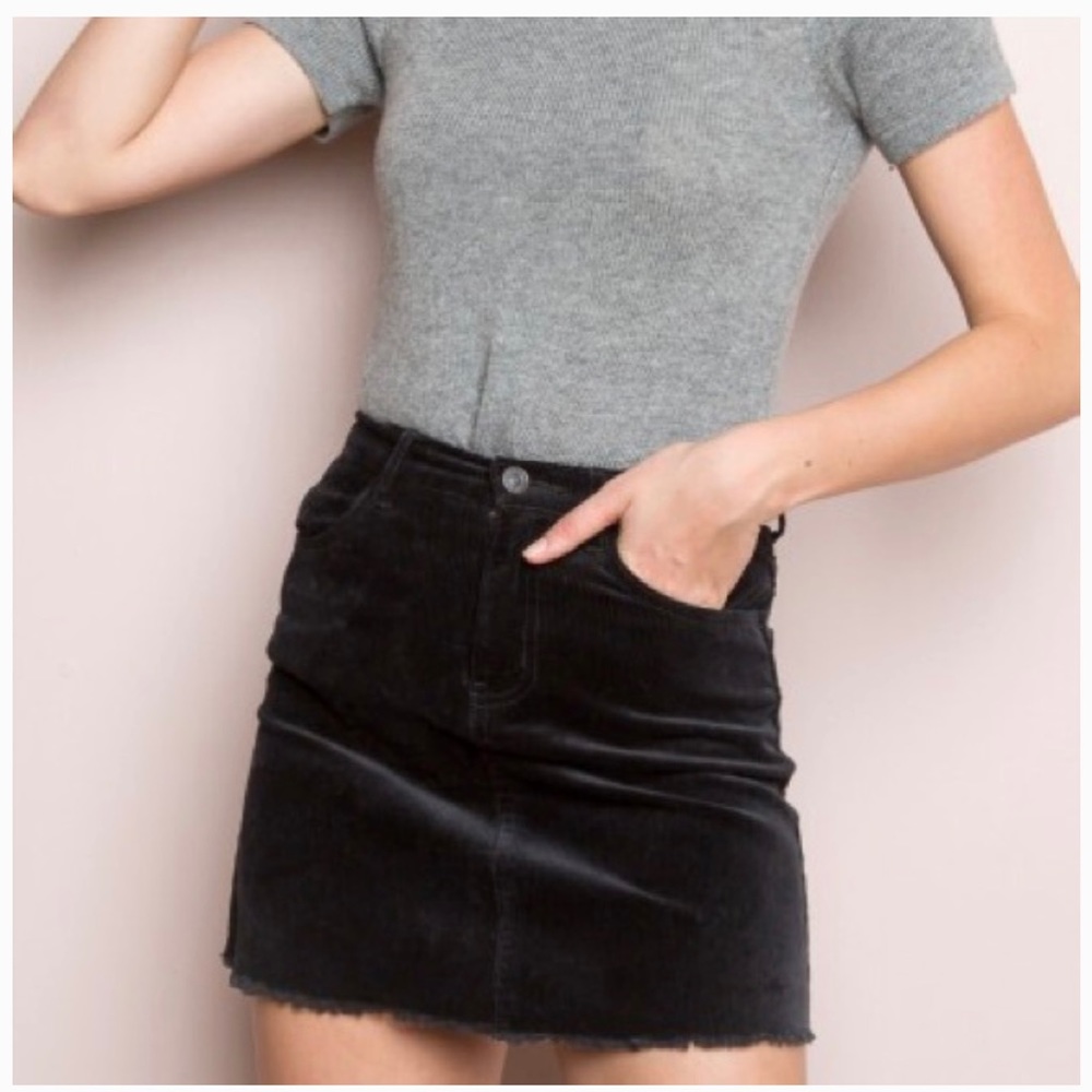 Brandy melville black corduroy skirt